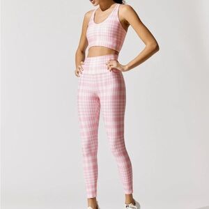 Ona Houndstooth Candy Pink Workout Set